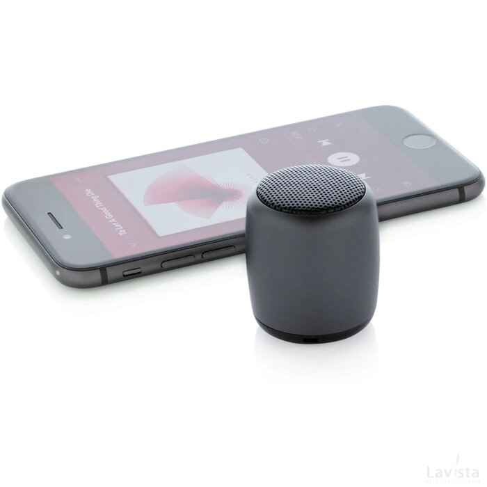 Mini aluminium draadloze speaker antraciet