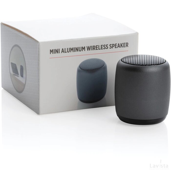 Mini aluminium draadloze speaker antraciet