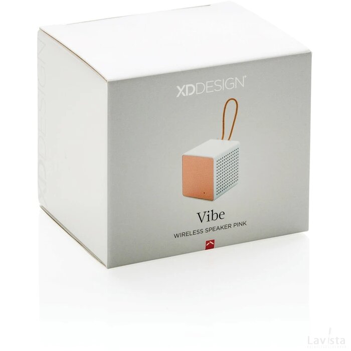 Vibe draadloze 3W speaker roze, grijs