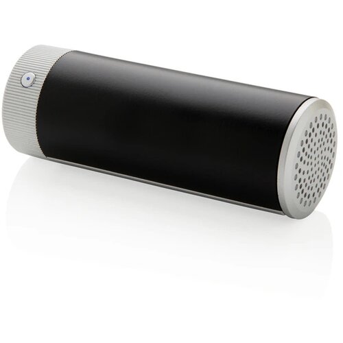 Light up logo draadloze 3W speaker en 2.200 mAh powerbank zwart, grijs