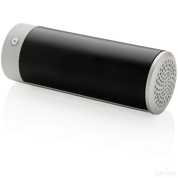 Light up logo draadloze 3W speaker en 2.200 mAh powerbank zwart, grijs