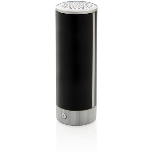 Light up logo draadloze 3W speaker en 2.200 mAh powerbank zwart, grijs