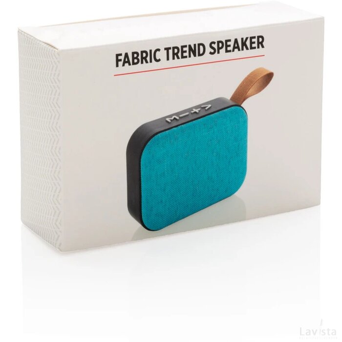 Fabric trend draadloze 3W speaker blauw, zwart