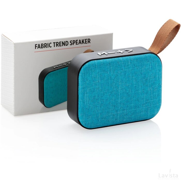Fabric trend draadloze 3W speaker blauw, zwart