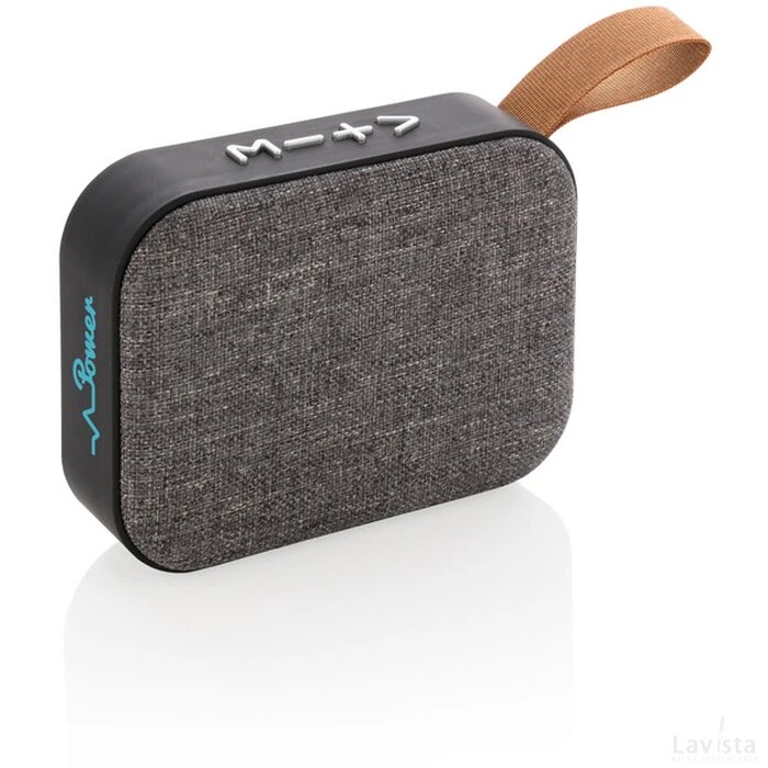 Fabric trend draadloze 3W speaker antraciet, zwart