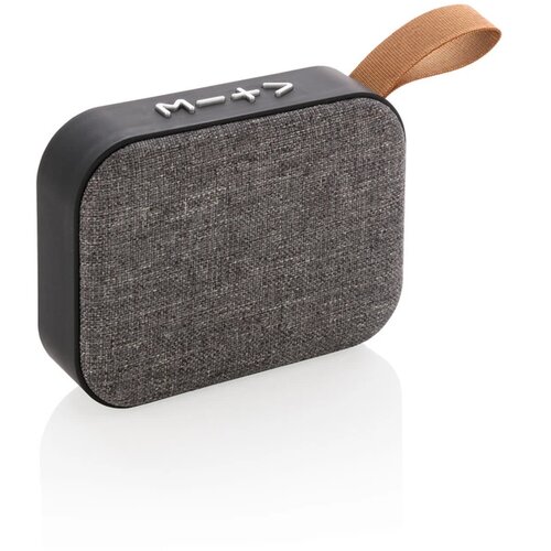 Fabric trend draadloze 3W speaker antraciet, zwart