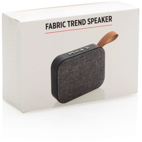 Fabric trend draadloze 3W speaker antraciet, zwart
