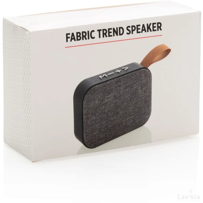 Fabric trend draadloze 3W speaker antraciet, zwart