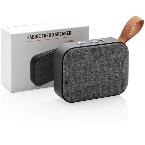 Fabric trend draadloze 3W speaker antraciet, zwart