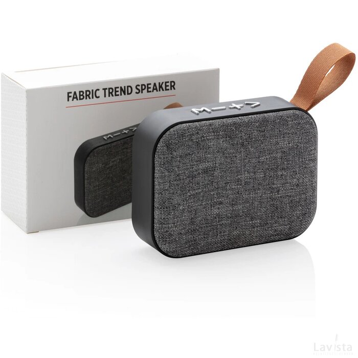 Fabric trend draadloze 3W speaker antraciet, zwart