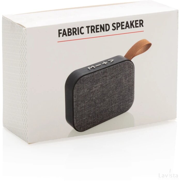 Fabric trend draadloze 3W speaker antraciet, zwart