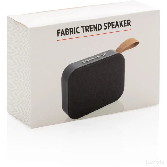 Fabric trend draadloze 3W speaker zwart, zwart