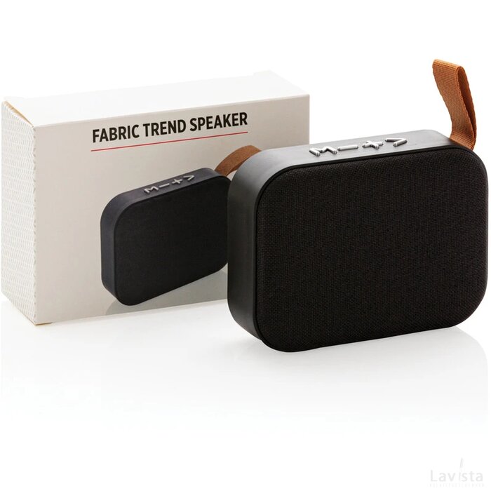 Fabric trend draadloze 3W speaker zwart, zwart