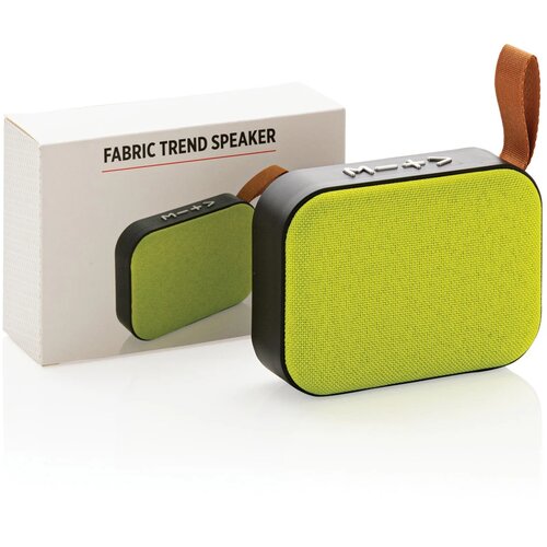 Fabric trend draadloze 3W speaker groen, zwart