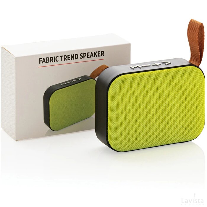 Fabric trend draadloze 3W speaker groen, zwart