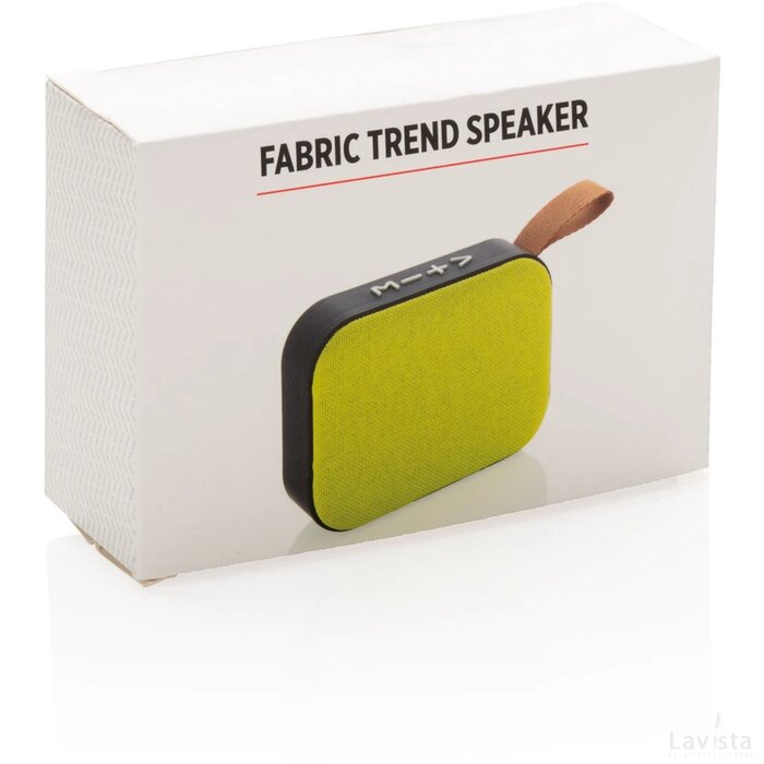 Fabric trend draadloze 3W speaker groen, zwart