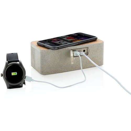 Tarwestro 5W speaker met draadloze oplader bruin