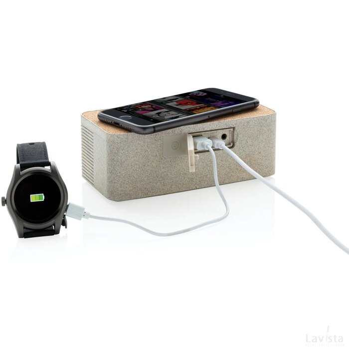 Tarwestro 5W speaker met draadloze oplader bruin