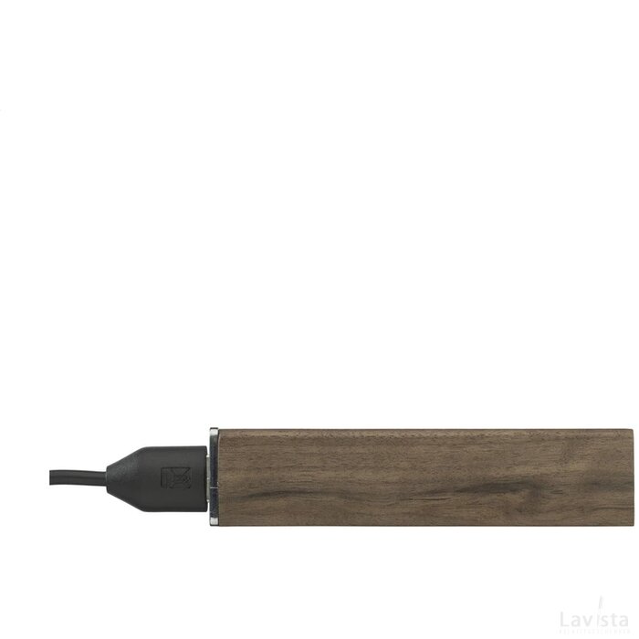 Powercharger2000Wood Powerbank Donkerbruin