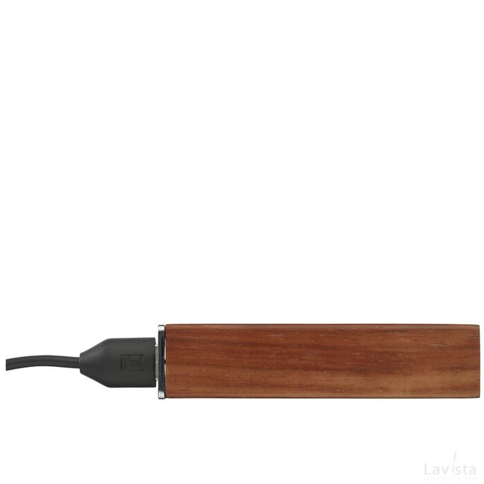 Powercharger2000Wood Powerbank Roodbruin