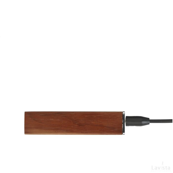 Powercharger2000Wood Powerbank Roodbruin
