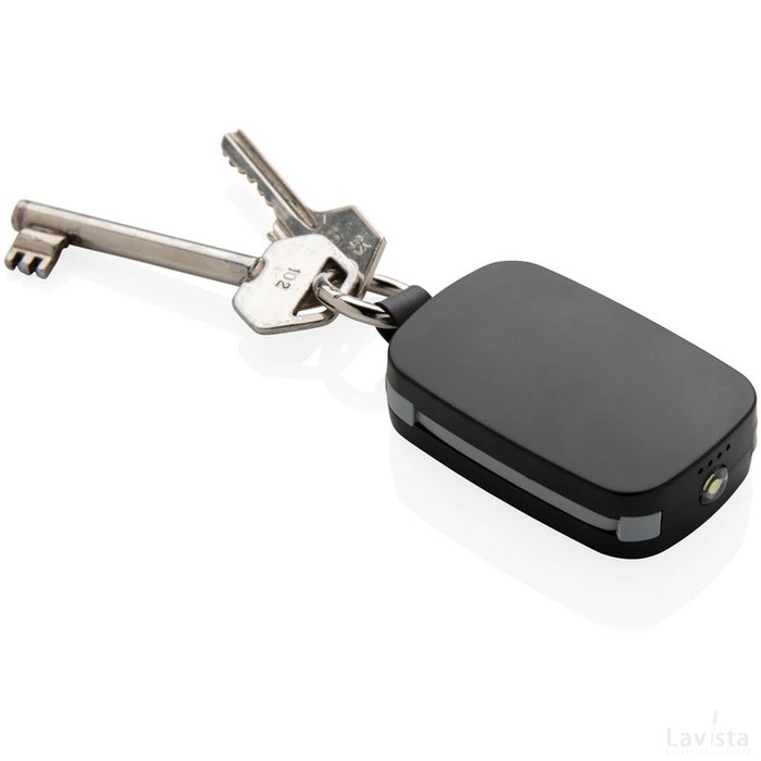 1.200 mAh sleutelhanger powerbank met geintegreerde kabels zwart