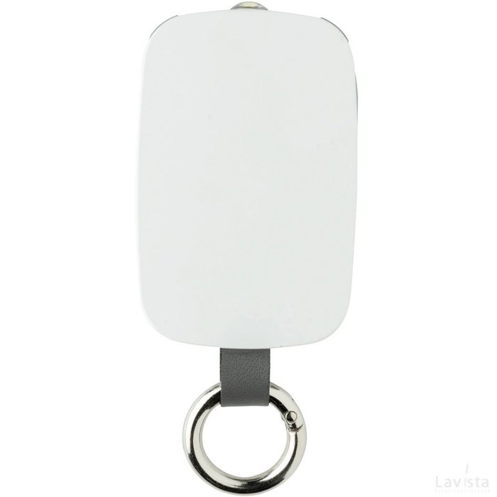 1.200 mAh sleutelhanger powerbank met geintegreerde kabels wit