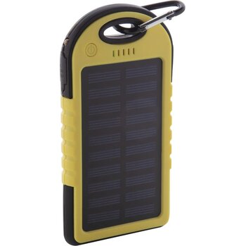 Lenard Usb Power Bank Met Zonne Energie Lader Geel Lenard Usb Power Bank Met Zonne Energie Lader Geel