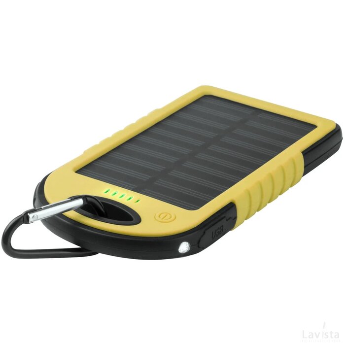 Lenard Usb Power Bank Met Zonne Energie Lader Geel