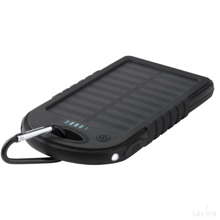 Lenard Usb Power Bank Met Zonne Energie Lader Zwart