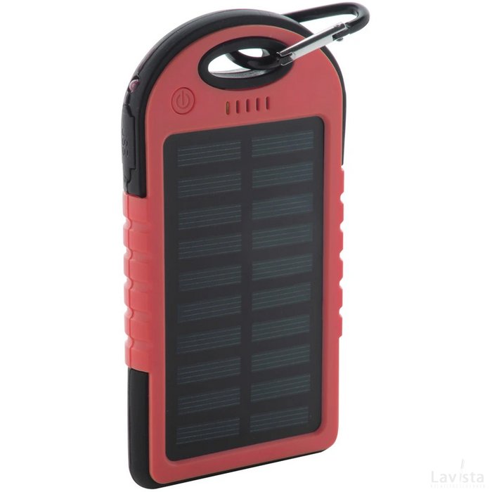 Lenard Usb Power Bank Met Zonne Energie Lader Rood