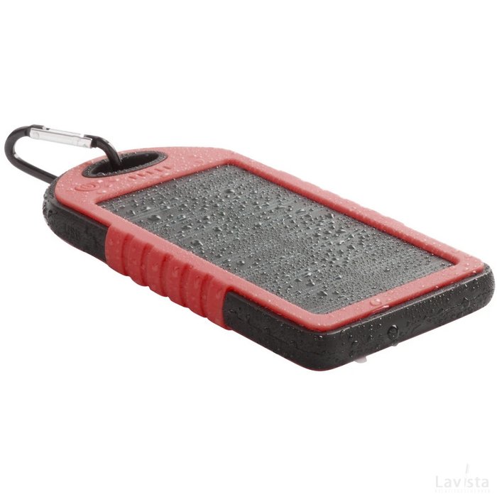 Lenard Usb Power Bank Met Zonne Energie Lader Rood