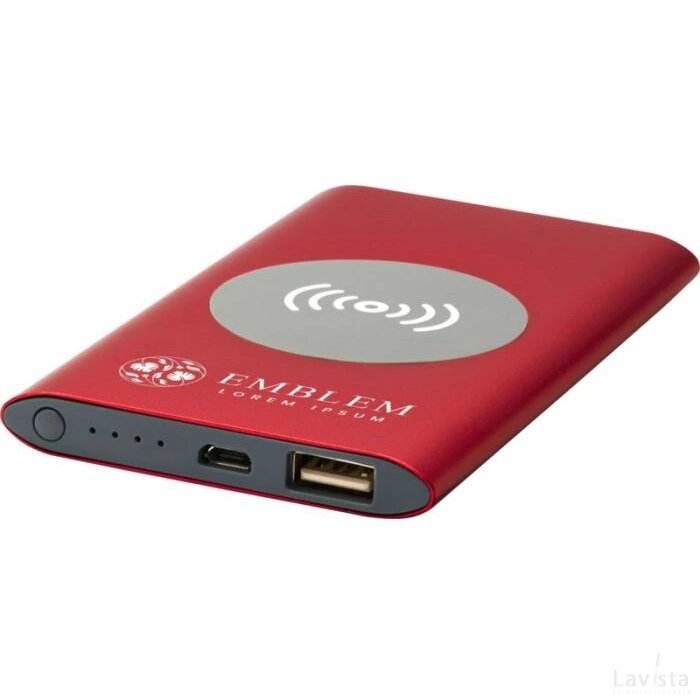 Juice 4000 mAh draadloze powerbank Rood