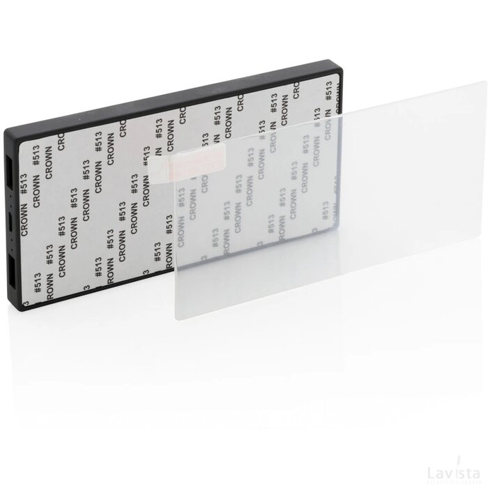 Tempered glass 5.000 mAh powerbank zwart