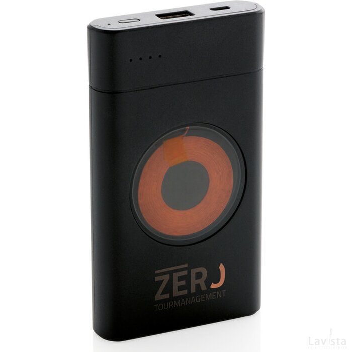 Encore 8.000 mAh powerbank met draadloze oplader zwart