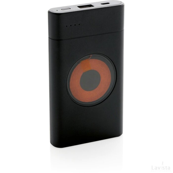 Encore 8.000 mAh powerbank met draadloze oplader zwart