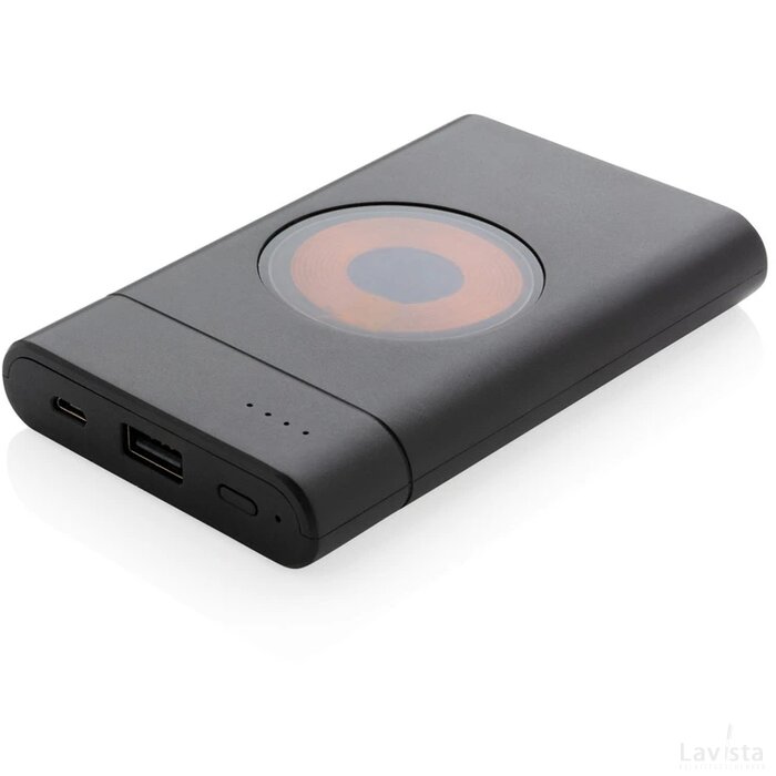 Encore 8.000 mAh powerbank met draadloze oplader zwart