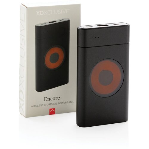 Encore 8.000 mAh powerbank met draadloze oplader zwart