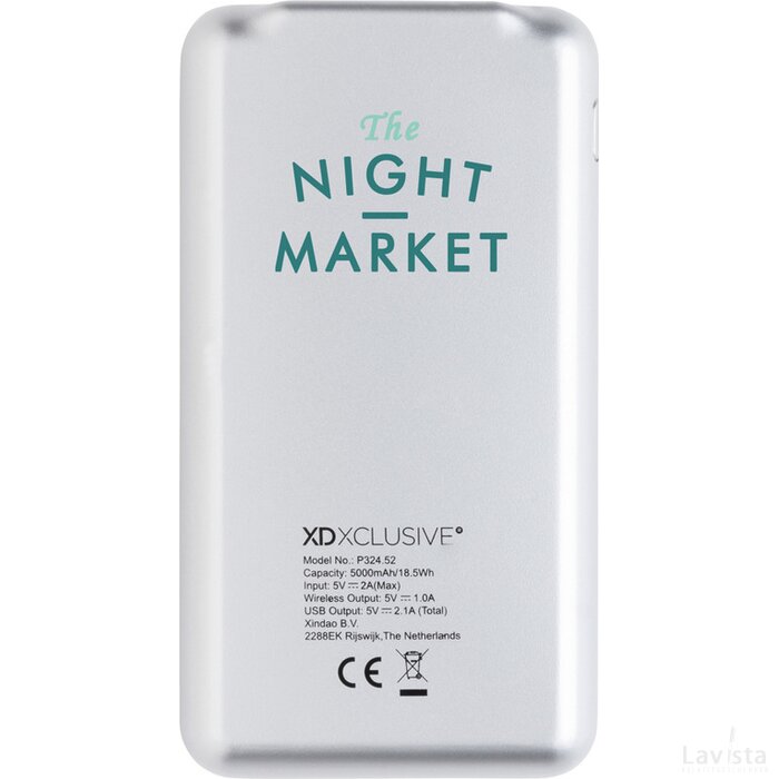 Vogue 5.000 mAh 5W draadloze powerbank zwart