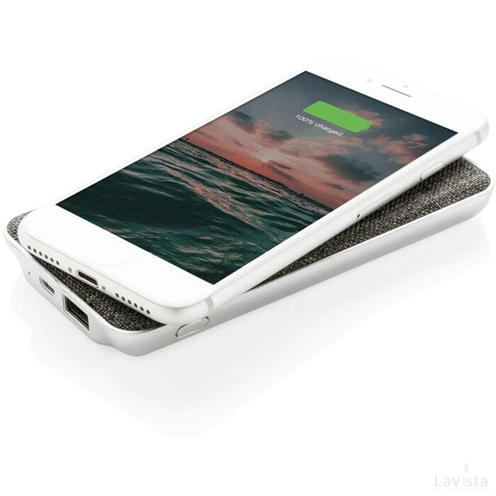 Vogue 5.000 mAh 5W draadloze powerbank zwart