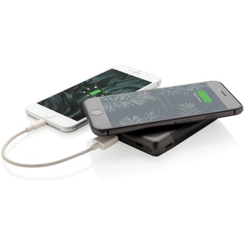 Ultimate 5.000 mAh powerbank met draadloze oplader zwart, grijs