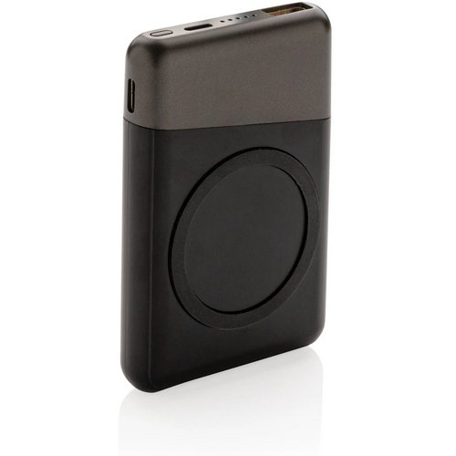 Ultimate 5.000 mAh powerbank met draadloze oplader zwart, grijs