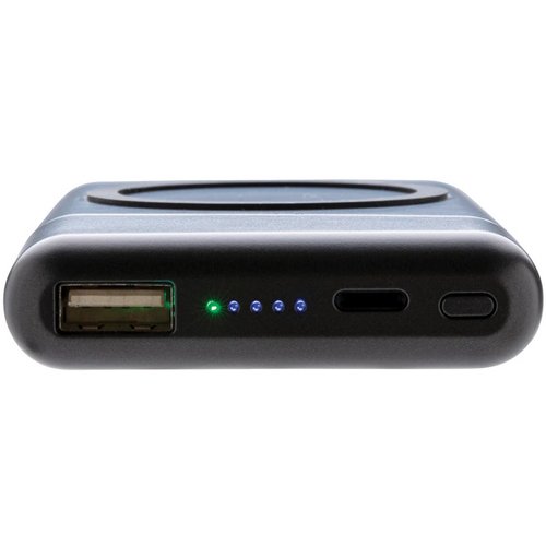 Ultimate 5.000 mAh powerbank met draadloze oplader zwart, grijs