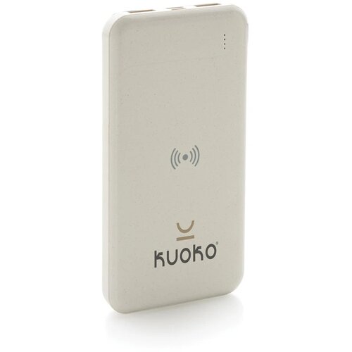 RCS standaard recycled plastic wireless powerbank wit