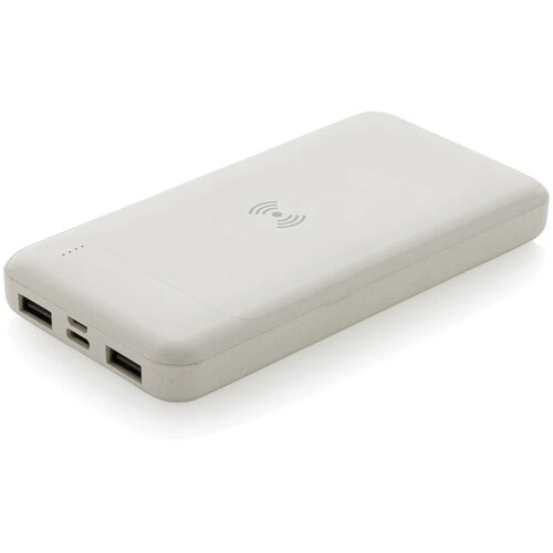 RCS standaard recycled plastic wireless powerbank wit