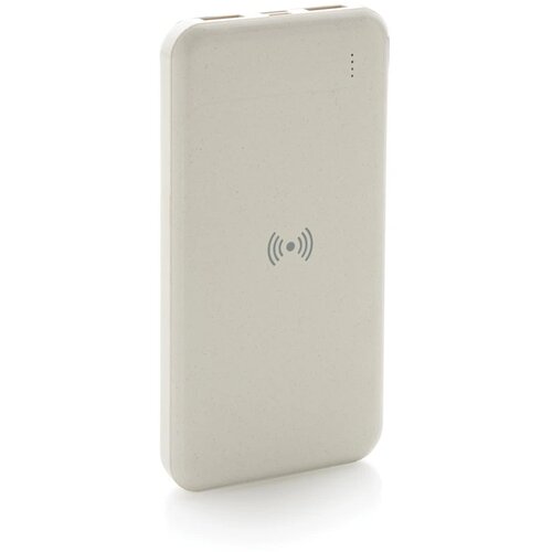 RCS standaard recycled plastic wireless powerbank wit
