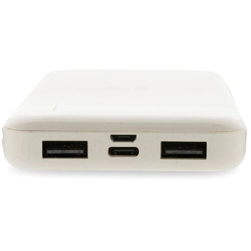 RCS standaard recycled plastic wireless powerbank wit