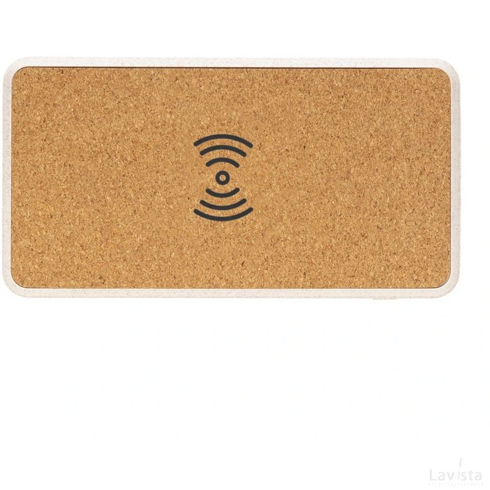 Kurk en tarwestro 8000 mAh 5W draadloze powerbank bruin