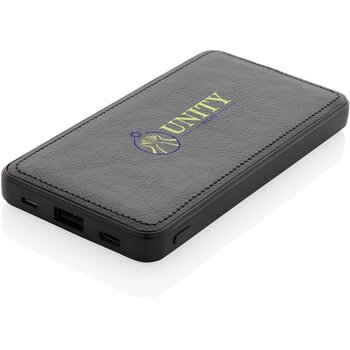 Tusca 10.000 mAh PU powerbank zwart