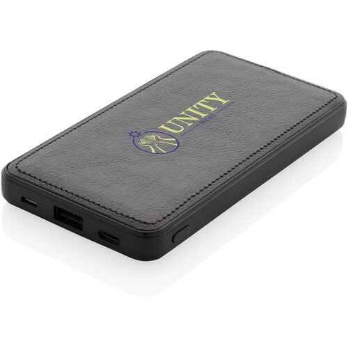 Tusca 10.000 mAh PU powerbank zwart